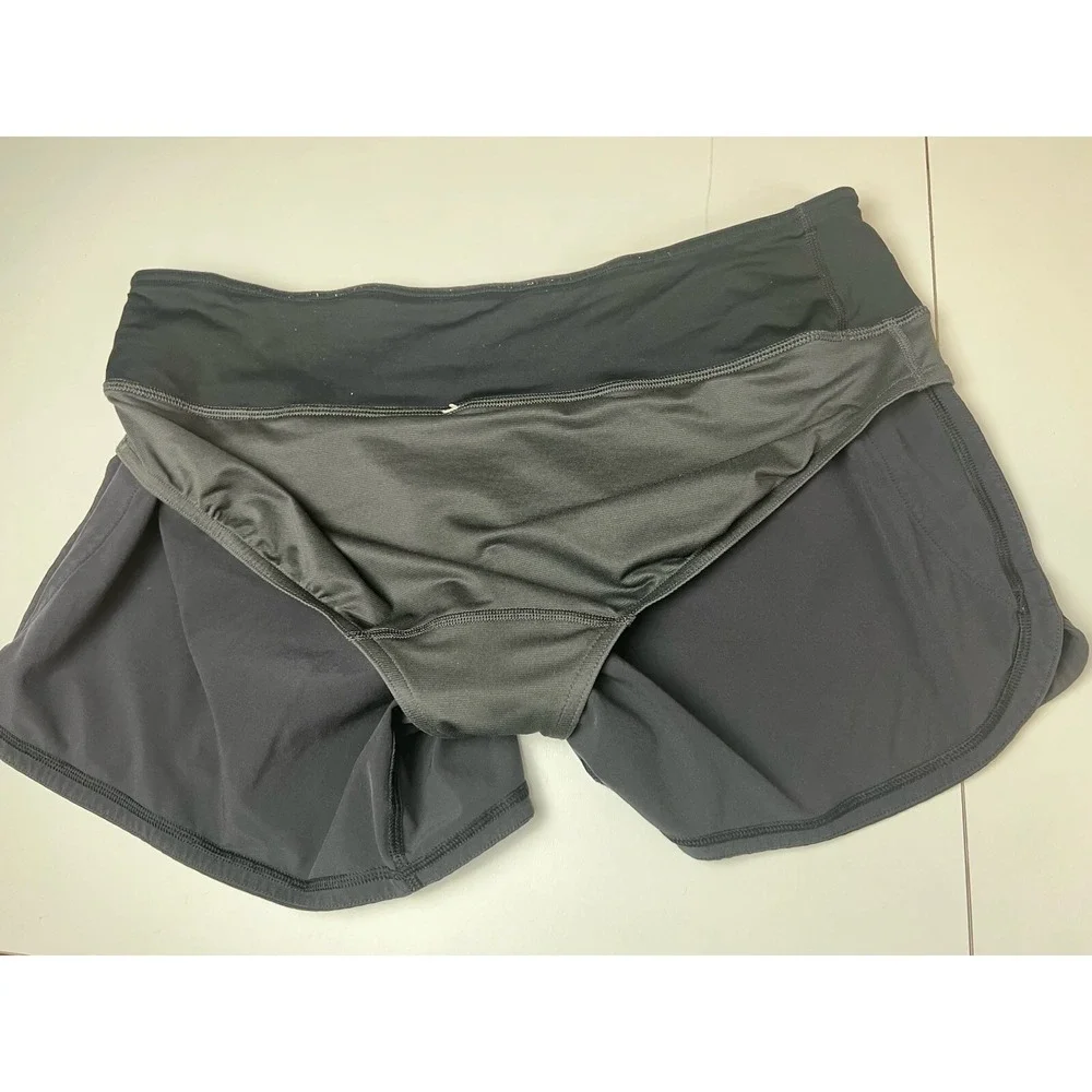 Lululemon Black Athletic Shorts with Liner Brief  Size 8